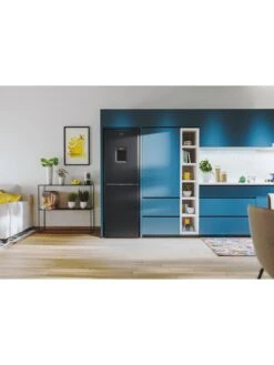 Candy CCT3L517FWBK 55cm Freestanding Fridge Freezer, Water Dispenser - Black -Appliance Pro VAF8Y SQ6 0000000004 BLACK SLd4