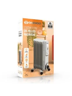 Daewoo 1500W 7-Fin Oil-Filled Radiator -Appliance Pro VAH0D SQ2 0000000088 NO COLOR SLd