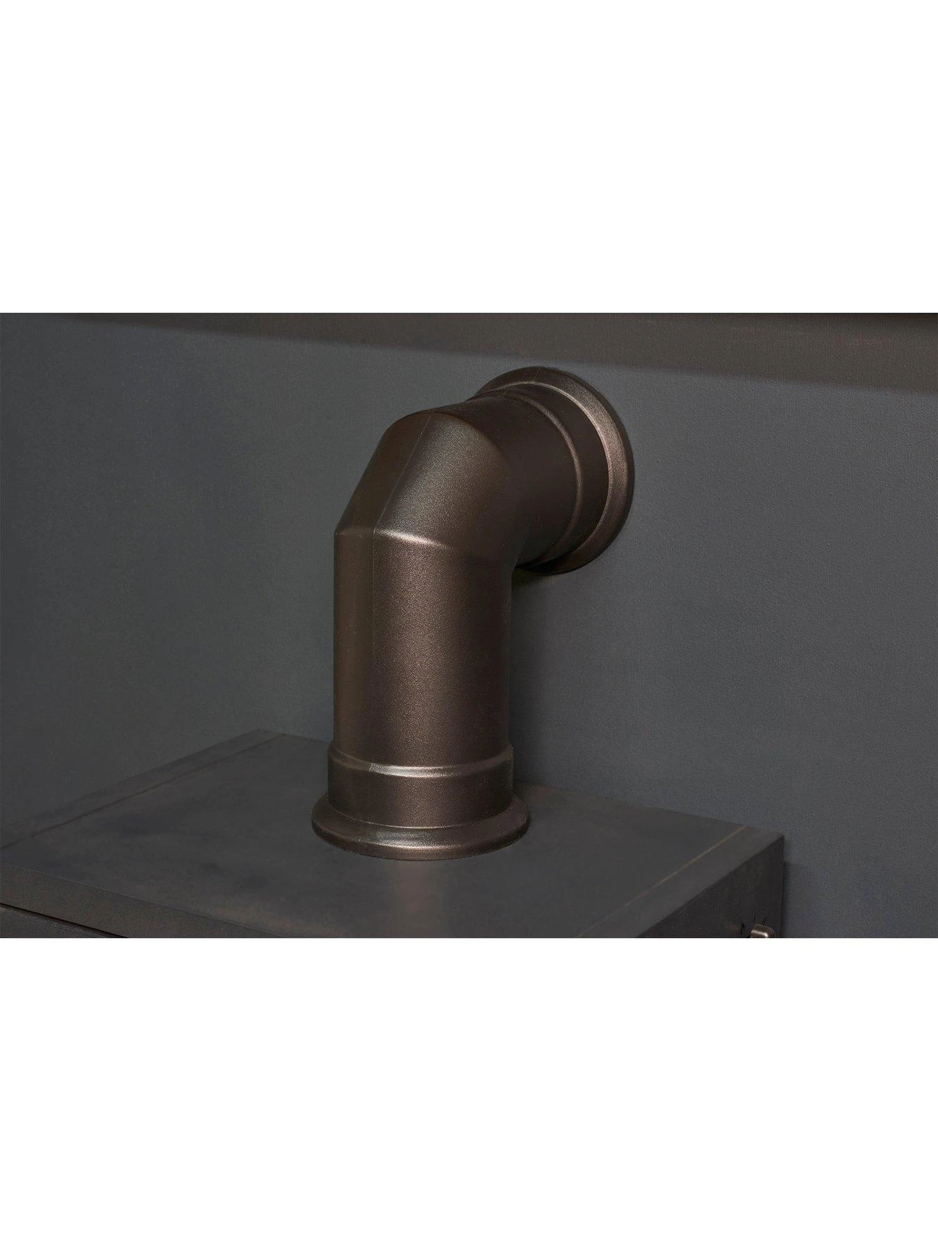 Adam Fires & Fireplaces Adam Oak Beam, Hearth & Stove Pipe With Bergen Stove In Charcoal Grey 6 Adam Fires & Fireplaces Adam Oak Beam, Hearth & Stove Pipe With Bergen Stove In Charcoal Grey - Image 4