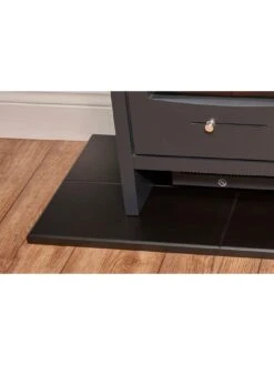 Adam Fires & Fireplaces Adam Oak Beam, Hearth & Stove Pipe With Bergen Stove In Charcoal Grey 11 Adam Fires & Fireplaces Adam Oak Beam, Hearth & Stove Pipe With Bergen Stove In Charcoal Grey -Appliance Pro VB1NQ SQ5 0000000005 GREY SLd3