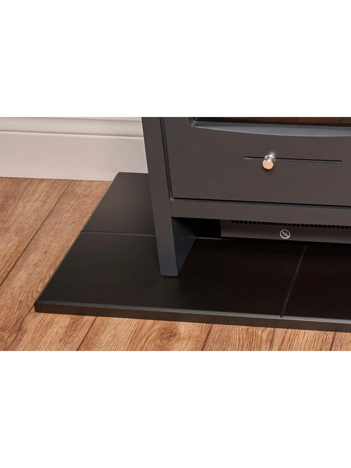 Adam Fires & Fireplaces Adam Oak Beam, Hearth & Stove Pipe With Bergen Stove In Charcoal Grey 7 Adam Fires & Fireplaces Adam Oak Beam, Hearth & Stove Pipe With Bergen Stove In Charcoal Grey - Image 5