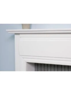 Adam Fires & Fireplaces Adam Florence Stove Fireplace In Pure White With Aviemore Electric Stove In White Enamel, 48 Inch -Appliance Pro VB1NV SQ3 0000000013 WHITE SLd1