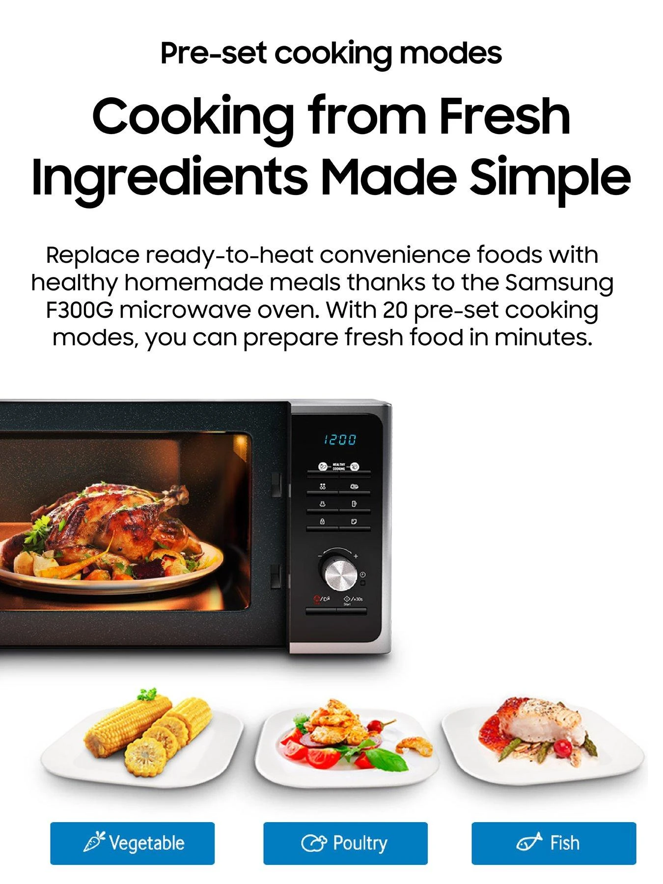 Samsung MS28F303TFK/EU Solo 28-litre, 1000-watt Microwave - Black 4 Samsung MS28F303TFK/EU Solo 28-litre, 1000-watt Microwave - Black - Image 2