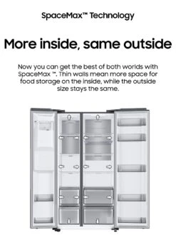 Samsung Series 8 RS68A884CSL/EU American-Style Fridge Freezer with SpaceMax™ Technology - C Rated - Silver -Appliance Pro VDEF5 SQ4 0000000035 SILVER SLd2