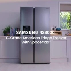 Samsung Series 8 RS68A884CB1/EU American-Style Fridge Freezer With SpaceMax™ Technology - C Rated - Black Stainless Steel -Appliance Pro VDEF6 SQ8 0000000004 BLACK DVvP
