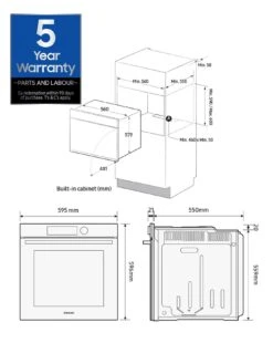 Samsung Series 4 Dual Cook NV7B44205AS/U4 Electric Smart Oven - Stainless Steel -Appliance Pro VE73I SQ7 0000000166 STAINLESS STEEL ICf