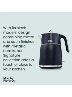 Morphy Richards Signature Matt Kettle Jug Kettle 3kW, Matt Midnight Blue -Appliance Pro VERMV SQ3 0000000020 BLUE SLd1