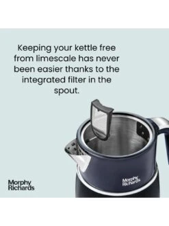 Morphy Richards Signature Matt Kettle Jug Kettle 3kW, Matt Midnight Blue -Appliance Pro VERMV SQ4 0000000020 BLUE SLd2