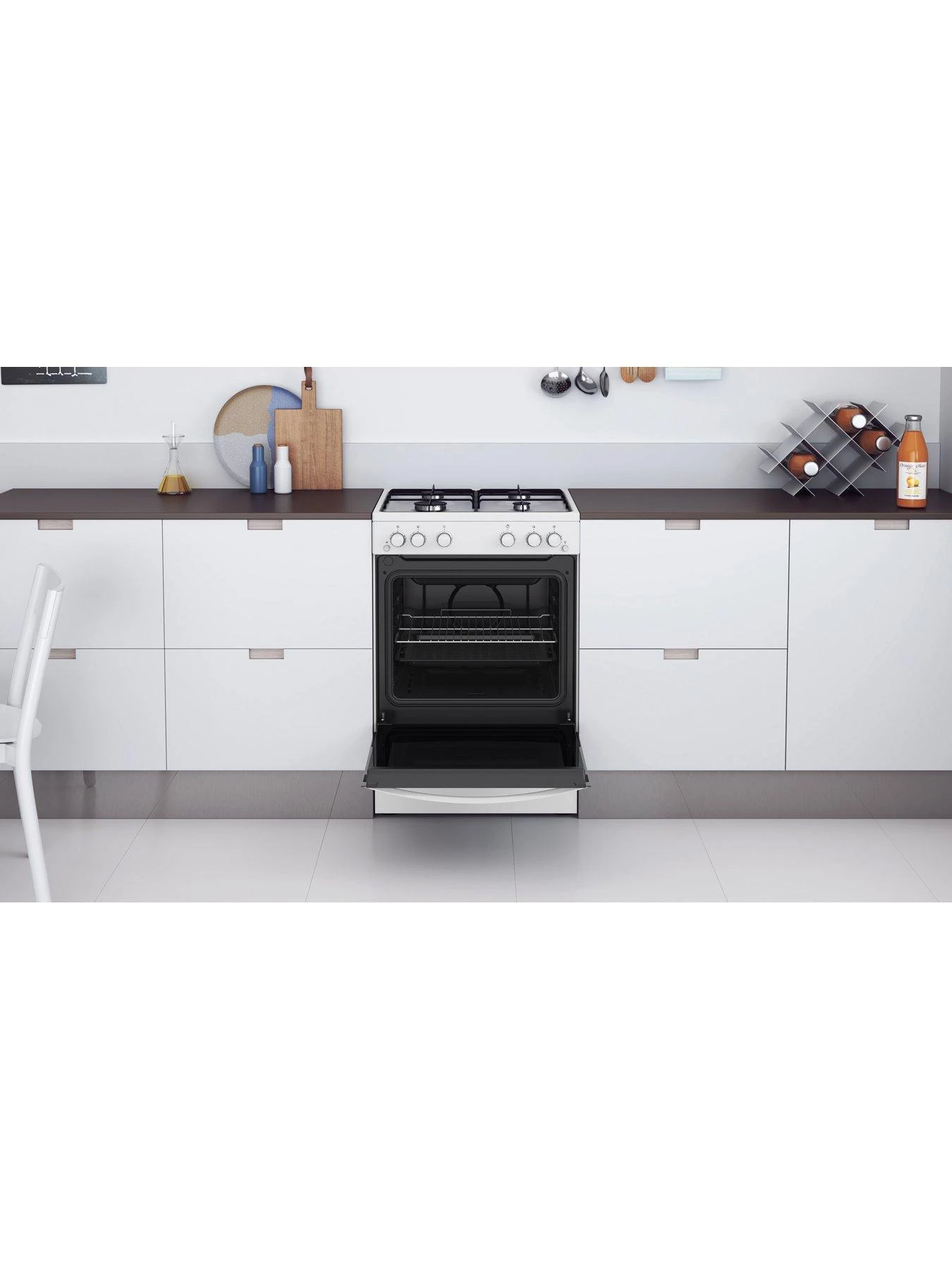 Indesit IS67G1PMW 60cm, Single Dual Fuel Cooker With Gas Hob - White 6 Indesit IS67G1PMW 60cm, Single Dual Fuel Cooker With Gas Hob - White - Image 4