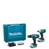 Makita 18V G-Series Cordless HP488D Combi Hammer Drill & TD127D Impact Driver Kit With 2x 2Ah Li-Ion Batteries