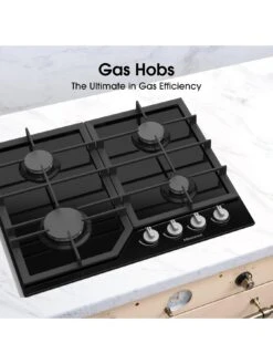 Hisense GG643B 4 Burner Gas Hob In Black, Glass Top -Appliance Pro VGMDL SQ2 0000000004 BLACK SLd