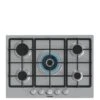 Hisense GM773XF Gas Hob, 5 Cooking Zones, Wok Burner And Cast Iron Grills -Appliance Pro VGMDM SQ1 0000000004 BLACK SLf