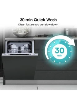 Hisense HV523E15UK Slimline Fully Integrated 30-Minute Quick Wash, 10 Place Dishwasher -Appliance Pro VGMDP SQ3 0000000013 WHITE SLd1