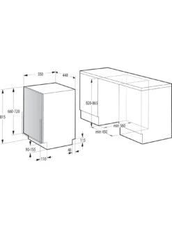 Hisense HV523E15UK Slimline Fully Integrated 30-Minute Quick Wash, 10 Place Dishwasher -Appliance Pro VGMDP SQ5 0000000013 WHITE SLd3
