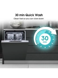 Hisense HV623D15UK Full-Size Fully Integrated 30 Minute Quick Wash, 14 Place Dishwasher -Appliance Pro VGMDR SQ3 0000000013 WHITE SLd1