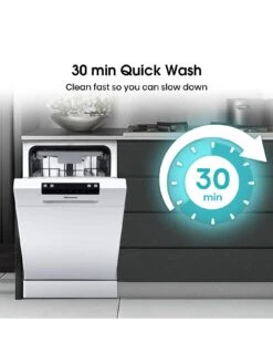 Hisense HS523E15WUK Slimline 30 Minute Quick Wash, 10 Place Dishwasher - White -Appliance Pro VGMF0 SQ4 0000000013 WHITE SLd2