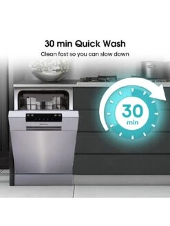 Hisense HS523E15XUK Slimline 30-Minute Quick Wash, 10 Place Dishwasher – Stainless Steel -Appliance Pro VGMF1 SQ4 0000000035 SILVER SLd2