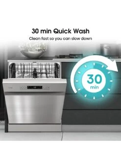 Hisense HS622E90XUK Full-Size 30 Minute Quick Wash, 13 Place, Dishwasher – Stainless Steel -Appliance Pro VGMF3 SQ3 0000000035 SILVER SLd1
