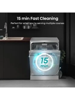 Hisense HS693C60XADUK Freestanding 16-Place Dishwasher With WiFi & Auto Dose - Silver -Appliance Pro VGMF5 SQ3 0000000035 SILVER SLd1