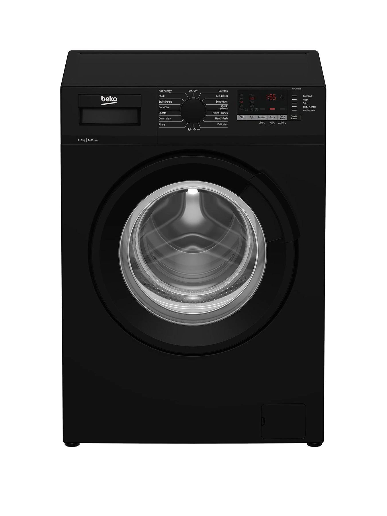 Beko WTL84151B 8kg Load, 1400rpm Spin Freestanding RecycledTub Washing Machine -Black 3 Beko WTL84151B 8kg Load, 1400rpm Spin Freestanding RecycledTub Washing Machine -Black