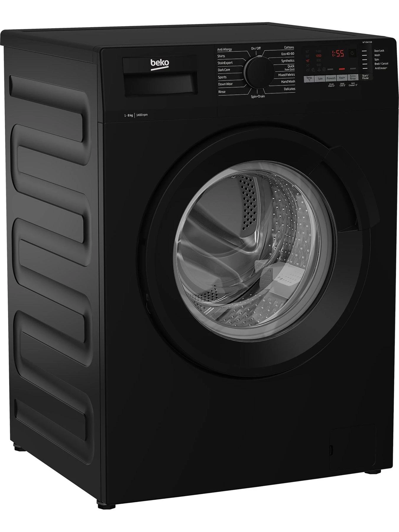 Beko WTL84151B 8kg Load, 1400rpm Spin Freestanding RecycledTub Washing Machine -Black 4 Beko WTL84151B 8kg Load, 1400rpm Spin Freestanding RecycledTub Washing Machine -Black - Image 2