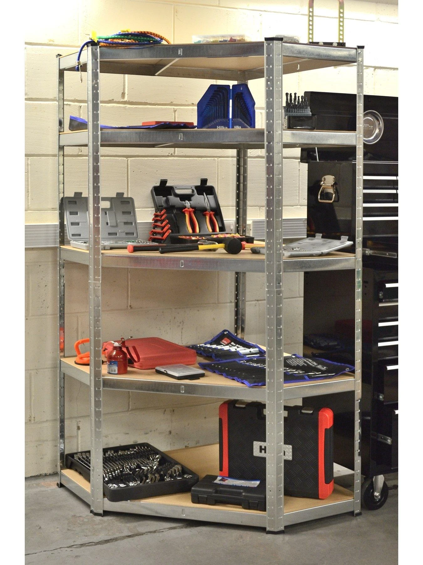 Hilka Tools 175kg 5 Tier Corner Boltless Shelving 5 Hilka Tools 175kg 5 Tier Corner Boltless Shelving - Image 3