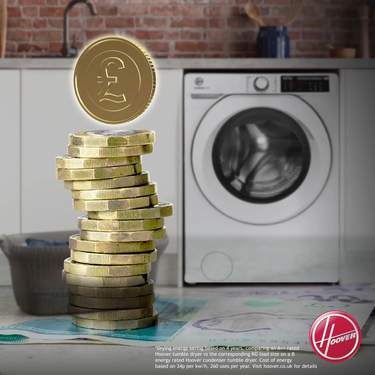 Hoover H-DRY 500 NDEH10A2TCE80 10kg Freestanding Heatpump Tumble Dryer - White With Chrome Door 10 Hoover H-DRY 500 NDEH10A2TCE80 10kg Freestanding Heatpump Tumble Dryer - White With Chrome Door - Image 8