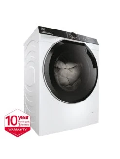 Hoover H-WASH 700 H7W 412MBC-80 12kg Load, 1400 Spin Washing Machine, A-rated - White With Chrome Door -Appliance Pro VJ8YP SQ2 0000000013 WHITE SLd