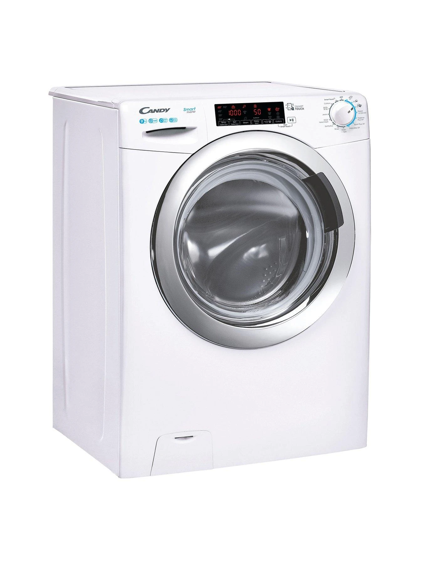 Candy Smart Pro CSS 69TWMCE/1-80 9Kg 1600 Rpm Washing Machine, A-rated - White With Chrome Door 4 Candy Smart Pro CSS 69TWMCE/1-80 9Kg 1600 Rpm Washing Machine, A-rated - White With Chrome Door - Image 2