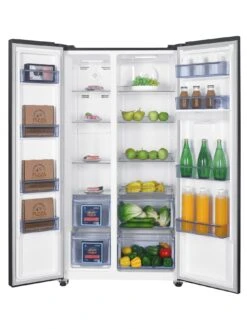 Swan SR156110DI 91cm Wide, Total No Frost, American -Style Fridge Freezer With Water Dispenser - Dark Inox -Appliance Pro VJW5I SQ3 0000000099 N A SLd1