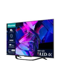 Hisense 75U7KQTUK, 75-inch, 4K Ultra HD HDR, Mini-LED, Smart TV -Appliance Pro VKT1V SQ4 0000000004 BLACK SLd