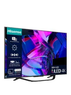 Hisense 55U7KQTUK, 55 Inch, 4K Ultra HD HDR, Mini LED, Smart TV -Appliance Pro VKT1X SQ3 0000000004 BLACK SLs