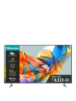 Hisense 65U6KQTUK, 65 Inch, 4K Ultra HD HDR, Mini-LED, Smart TV