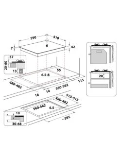 Indesit ING61TBK 60cm Integrated Gas Hob 10 Indesit ING61TBK 60cm Integrated Gas Hob -Appliance Pro VLLS4 SQ2 0000000004 BLACK SLd