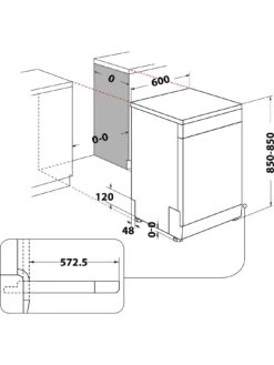 Indesit D2FHK26S Fullsize 14 Place Setting Freestanding Dishwasher - Silver -Appliance Pro VLLT8 SQ2 0000000099 N A SLd