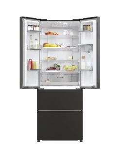 Haier HFR5719EWPB Non-Plumbed Total No Frost American Fridge Freezer With Water Dispenser, E Rated - Slate Black -Appliance Pro VLT8P SQ2 0000000004 BLACK SLd