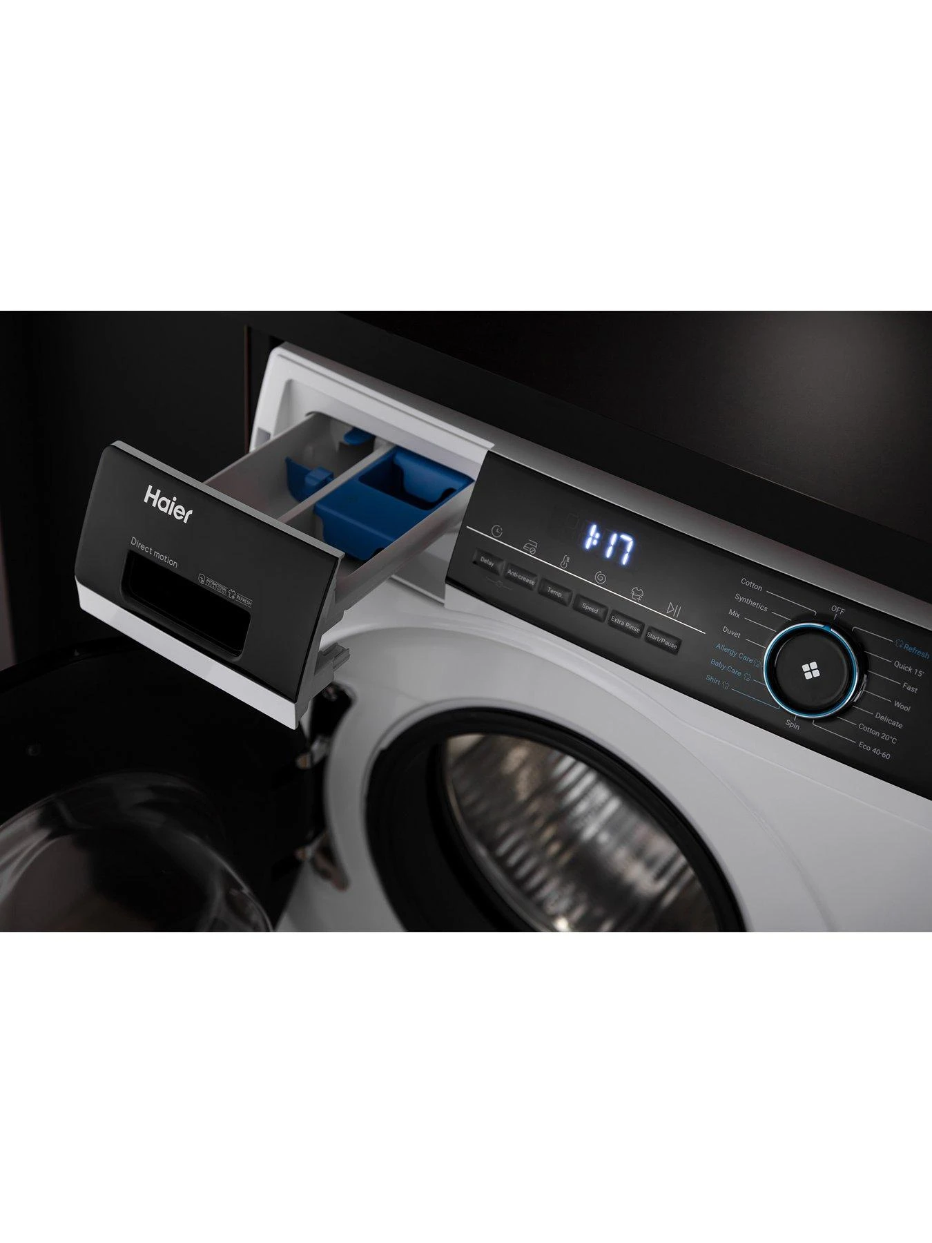 Haier I-Pro Series 3 HW90-B14939 9kg Load, 1400 Spin Washing Machine, A Rated - White 6 Haier I-Pro Series 3 HW90-B14939 9kg Load, 1400 Spin Washing Machine, A Rated - White - Image 4