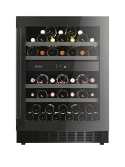 Haier HAKWBD 60 UK H-WINE 700 Wine Cooler, 44-Bottle Capacity, WiFi Enabled, F Rated - Black