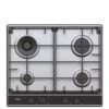 Haier Series 2 HAHG6BR4S2X 60cm Wide Gas Hob, 4 Cooking Zones - Stainless Steel -Appliance Pro VM9Q5 SQ1 0000000004 BLACK SLf