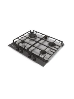 Haier Series 2 HAHG6BR4S2X 60cm Wide Gas Hob, 4 Cooking Zones - Stainless Steel -Appliance Pro VM9Q5 SQ3 0000000004 BLACK SLd1