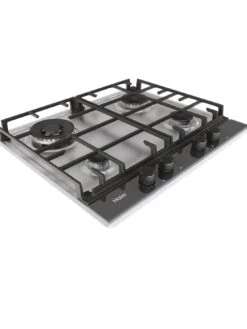 Haier Series 2 HAHG6BR4S2X 60cm Wide Gas Hob, 4 Cooking Zones - Stainless Steel -Appliance Pro VM9Q5 SQ4 0000000004 BLACK SLd2