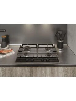 Haier Series 2 HAHG6BR4S2X 60cm Wide Gas Hob, 4 Cooking Zones - Stainless Steel -Appliance Pro VM9Q5 SQ5 0000000004 BLACK SLd3