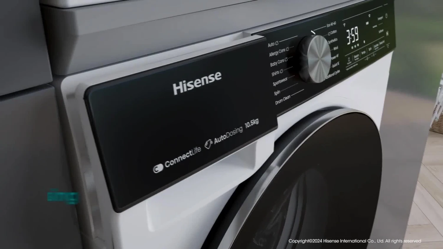 Hisense 5S Series WD5S1045BW 10.5KG 1400rpm Auto Dosing Freestanding Washer Dryer - White 10 Hisense 5S Series WD5S1045BW 10.5KG 1400rpm Auto Dosing Freestanding Washer Dryer - White - Image 8