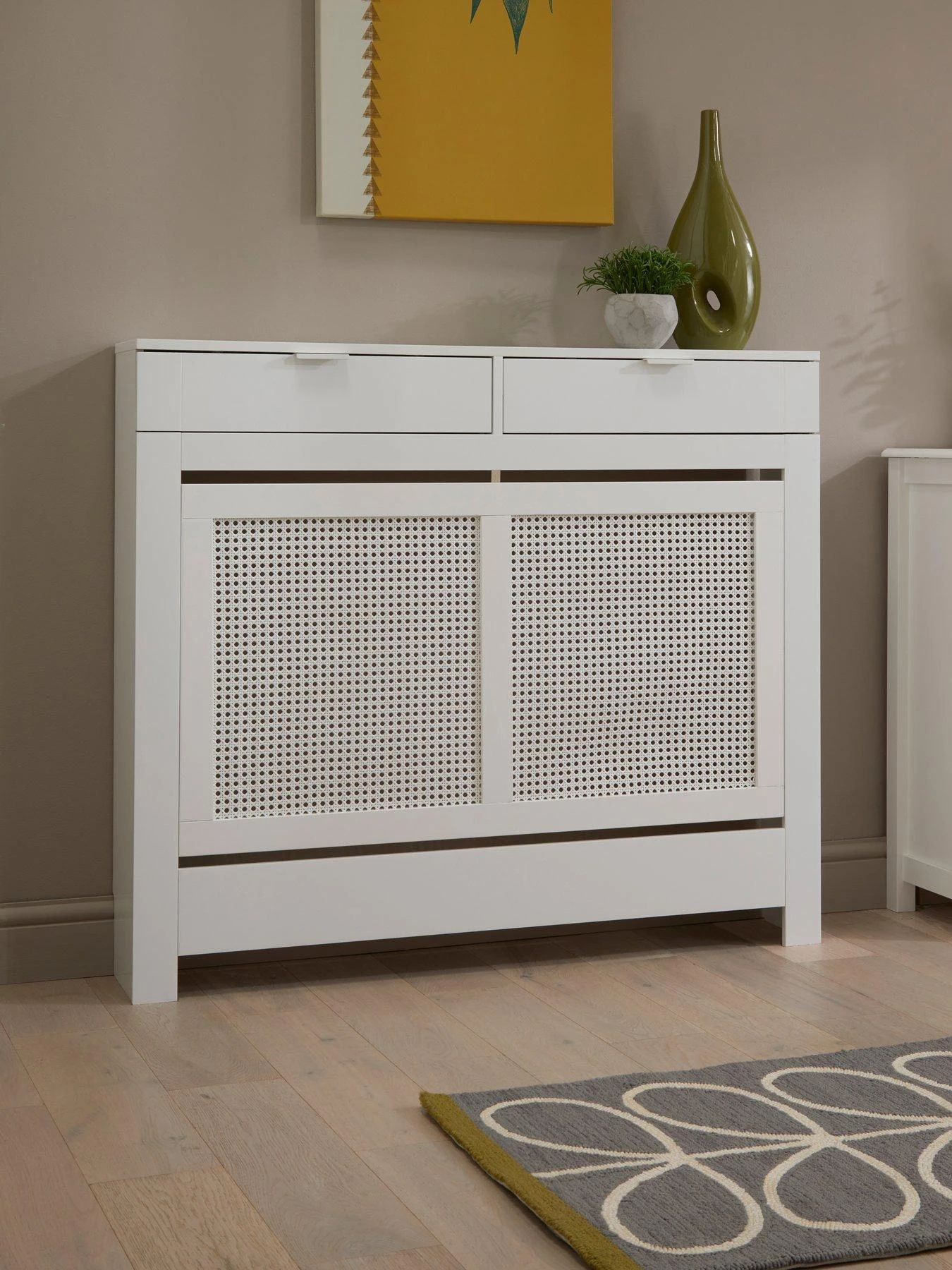 Lloyd Pascal Caspian White Medium Rad Cover With 2 Drawer 3 Lloyd Pascal Caspian White Medium Rad Cover With 2 Drawer