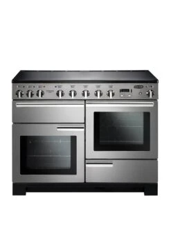 Rangemaster Professional Deluxe PDL110EISS/C 110cm Wide Electric Range Cooker With Induction Hob - Stainless Steel / Chrome - A/A Rated