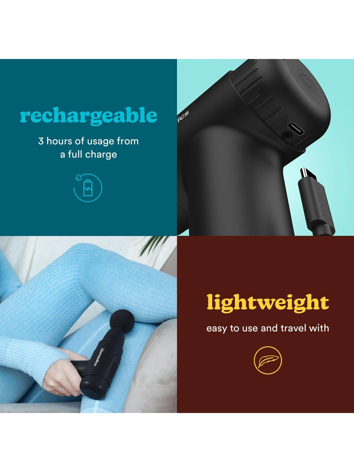 Homedics NOVO Everyday Mini Massage Gun 8 Homedics NOVO Everyday Mini Massage Gun - Image 6