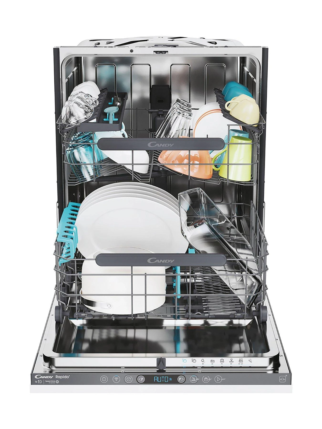 Candy CI6C4F1PMW-80, 60cm Dishwasher, 16 Place Settings, C Energy, Powerwash, WIFI (9.5) - White 4 Candy CI6C4F1PMW-80, 60cm Dishwasher, 16 Place Settings, C Energy, Powerwash, WIFI (9.5) - White - Image 2