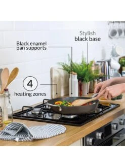 Russell Hobbs RH60GH401SS 59CM WIDE 4-BURNER STAINLESS STEEL GAS HOB Stainless Steel -Appliance Pro VOQKJ SQ3 0000000166 STAINLESS STEEL SLd1