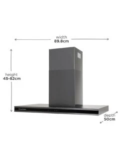 Russell Hobbs MIDNIGHT RHGCH903DS 90CM T-SHAPED CHIMNEY COOKER HOOD Dark Steel -Appliance Pro VOQKT SQ3 0000000946 DARK STEEL SLd1