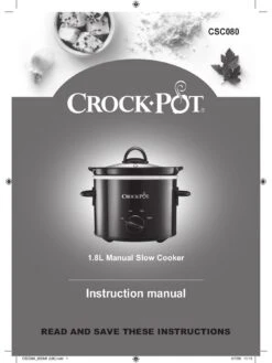 Crock-Pot Crockpot 1.8L Black Manual Slow Cooker -Appliance Pro VOVN7 SQ7 0000000004 BLACK SLd5
